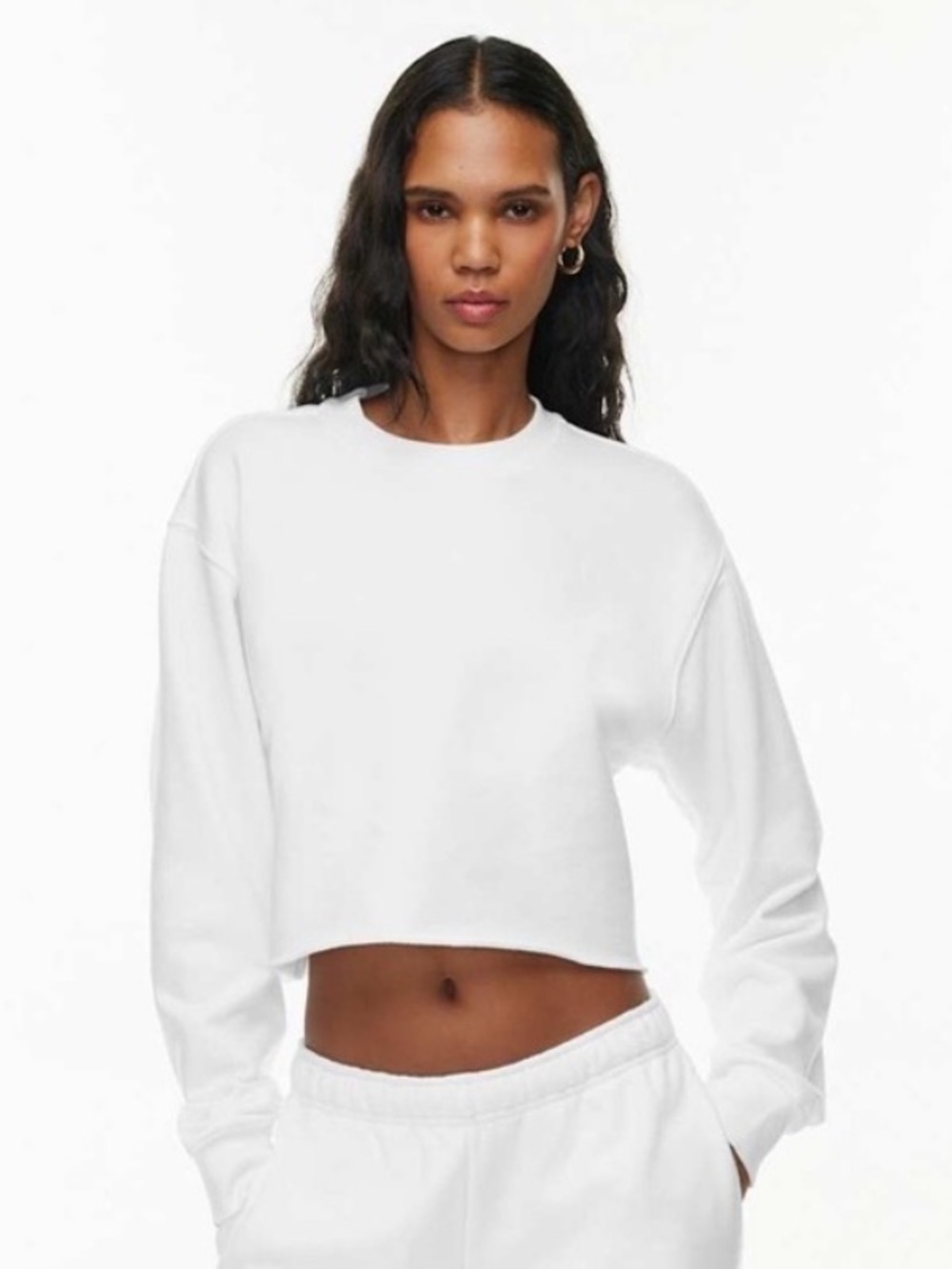 TNA Airy Cropped Fleece Boyfriend Sweatshirt